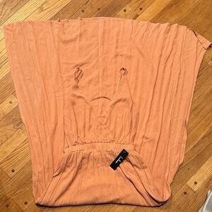 Lulu's Peach Linen-Look Spaghetti Strap Maxi Dress (Lulus)
